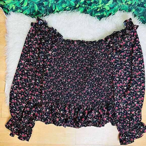 Nasty Gal long sleeve ruffled hem floral plus size top size 20 summer spring - Picture 5 of 10